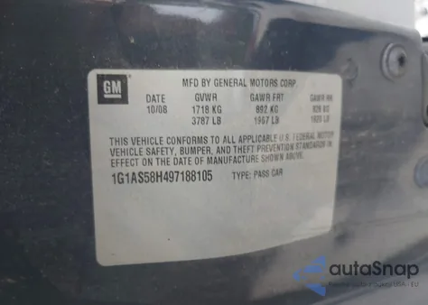 2009 Chevrolet Cobalt Ls from USA, damaged, VIN 1G1AS58H497188105